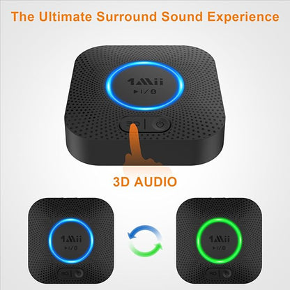 [Upgraded] 1Mii B06 Plus Bluetooth Receiver, HiFi Wireless Audio Adapter, Bluetooth 5.3 Receiver with 3D Surround aptX HD aptX Adaptive for Home Music Streaming Stereo System