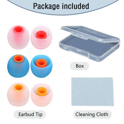 MMYQXI Silicone Replacement Earbud Tips Earbud Covers Ear Tips Fit for in-Ear Headphones (Inner Hole 3.8mm -5.1mm) Earbud Replacement Tips 9 Pairs
