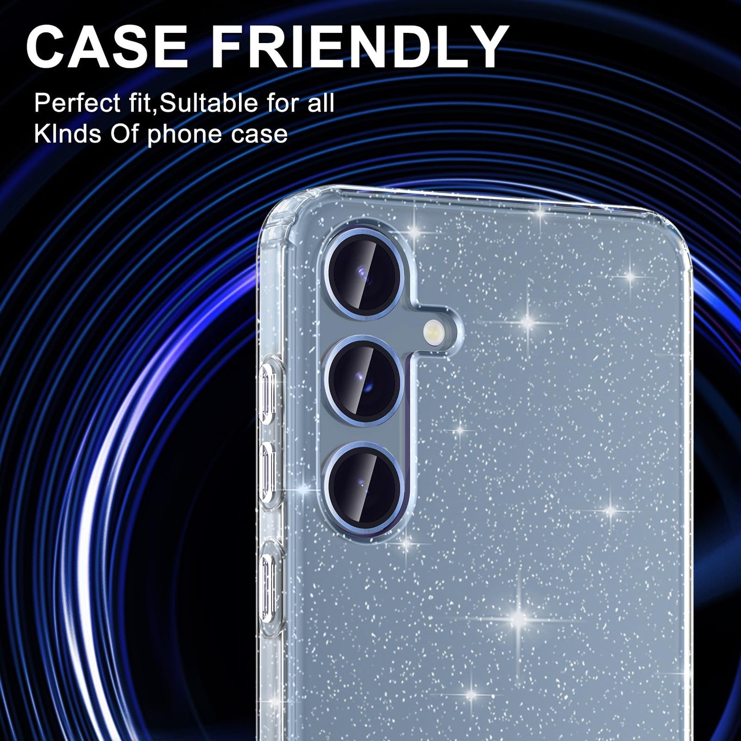 Avocase for Samsung Galaxy S25 Plus Camera Lens Protector, Individual Metal Ring Tempered Glass Lens Cover, [Strong Adsorption] Scratch Resistant Ultra-Thin HD Clear Lens Cover, 1 Set-Blue