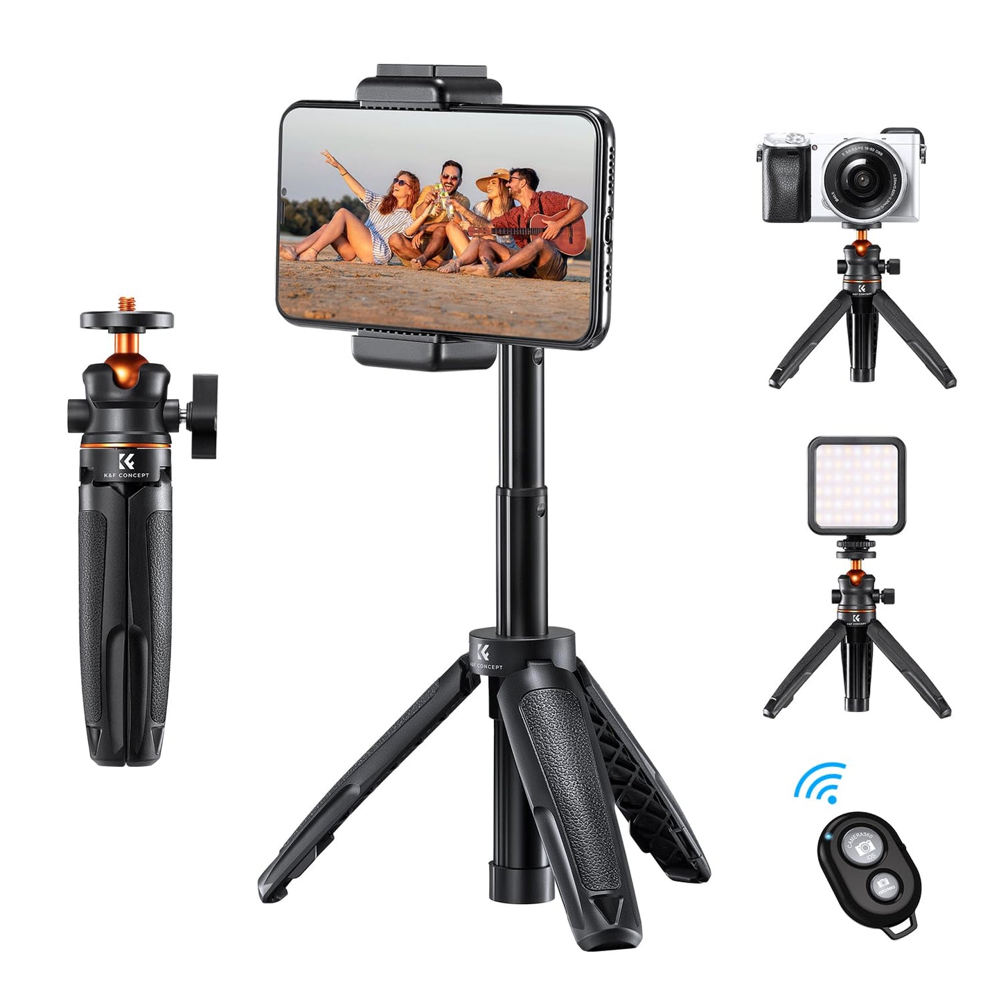 K&F Concept Selfie Stick Tripod. Black