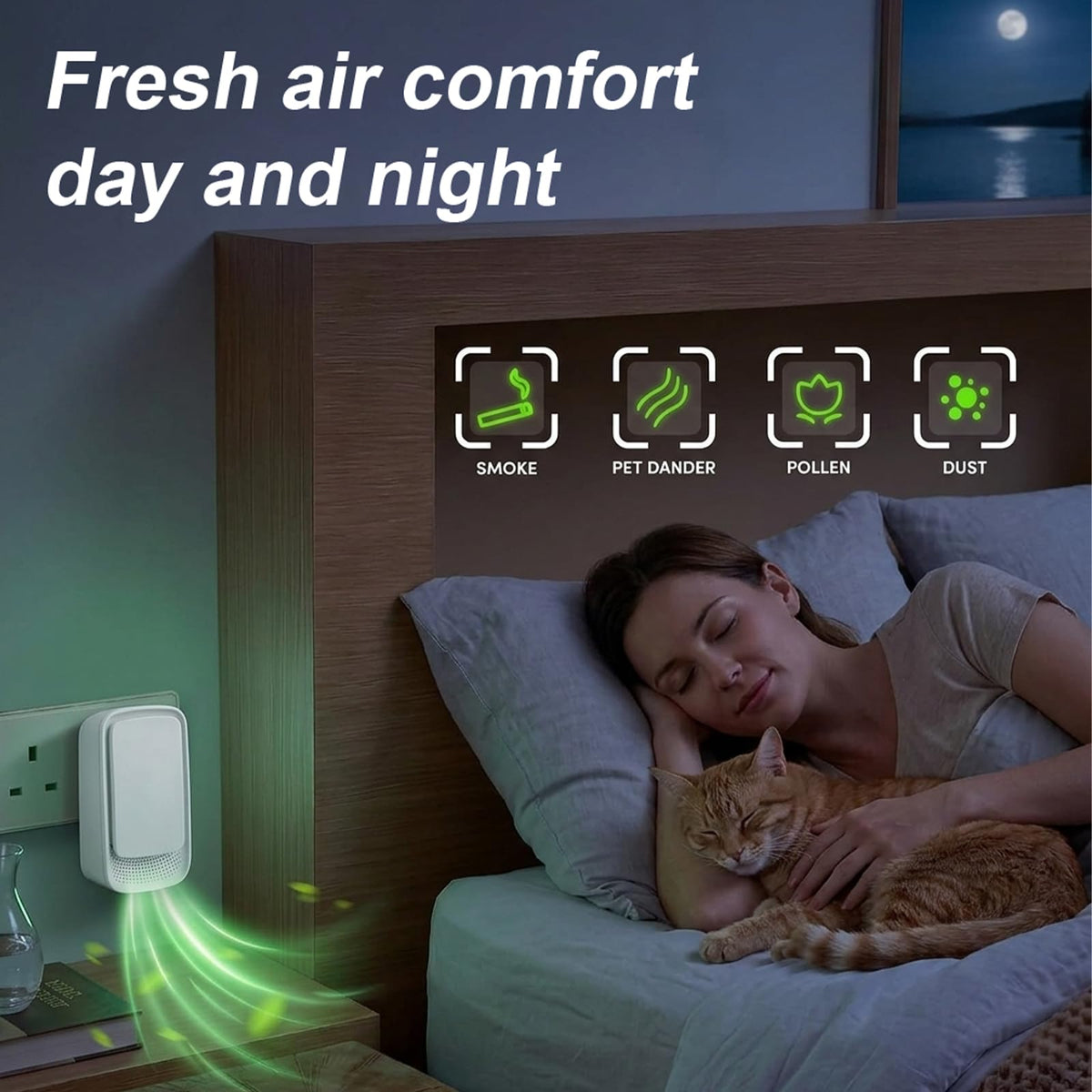 Air Ionizers 4 Pack, Negative Ion Filtration System, for Bedroom, Kitchen, Office, Portable Air Filter Odor, Smoke Dust, Pets, Eliminator, White