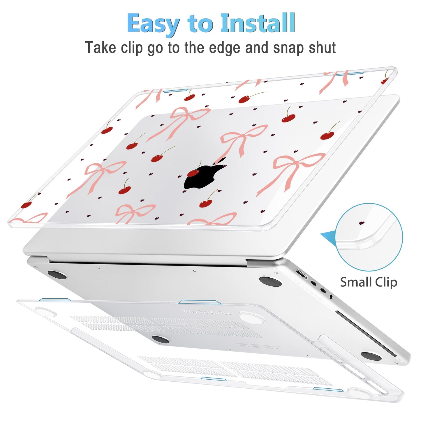 Mektron Case for MacBook Pro 16" M4 A3403 A3186 M3 A2991 M2 A2780 M1 A2485 (2021/2023/2024) Pro/Max with Touch ID, Hard Shell Plastic Laptop Cover Keyboard Cover Screen Protector, Pink Bows-Hearts