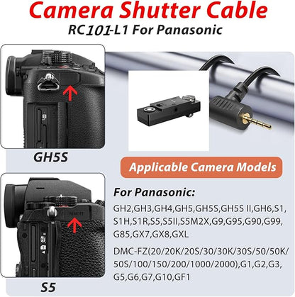 for GH Cameras Shutter Wire Remote Control RC101-L1 T0 GH5S S5 S5M2X S5II GH4 GH6 G9 G85 Remote 1/4 Screw Fixing Small Release Button Handle
