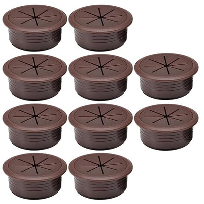 10 Pcs Desk Grommet 2" / 50 mm, Desk Hole Cover for Cables Coffee, Cable Grommet ABS Plastic, Desk Hole Grommet for Home & Office Pc, Detachable Cable Cord Organizer