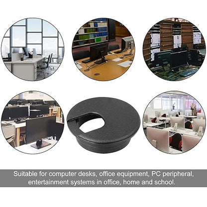 2" White Plastic Desk Grommet, HNBun 20 Pack Cable Wire Grommet Tidy Cable Hole Cover Organizers, Desk Cord Cable Hole Cover Grommet for Hide Office Desk Cords and Cables (50mm Mounting Hole Diameter)