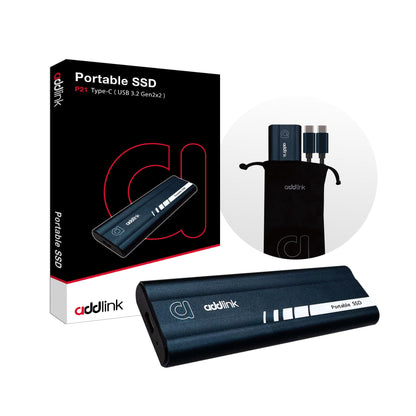 Addlink P21 2TB Portable External SSD, Up to 2,000MB/s Read, USB 3.2 Gen 2x2, Lightweight Storage for Photography, Video, Gaming and Fast backups, for PC Laptop Mac Windows Linux Android PS4 PS5