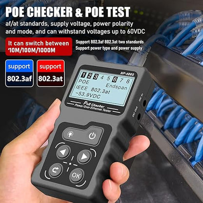 NOYAFA NF-488 RJ45 Network Cable Tester POE Ethernet Power Detector Tool