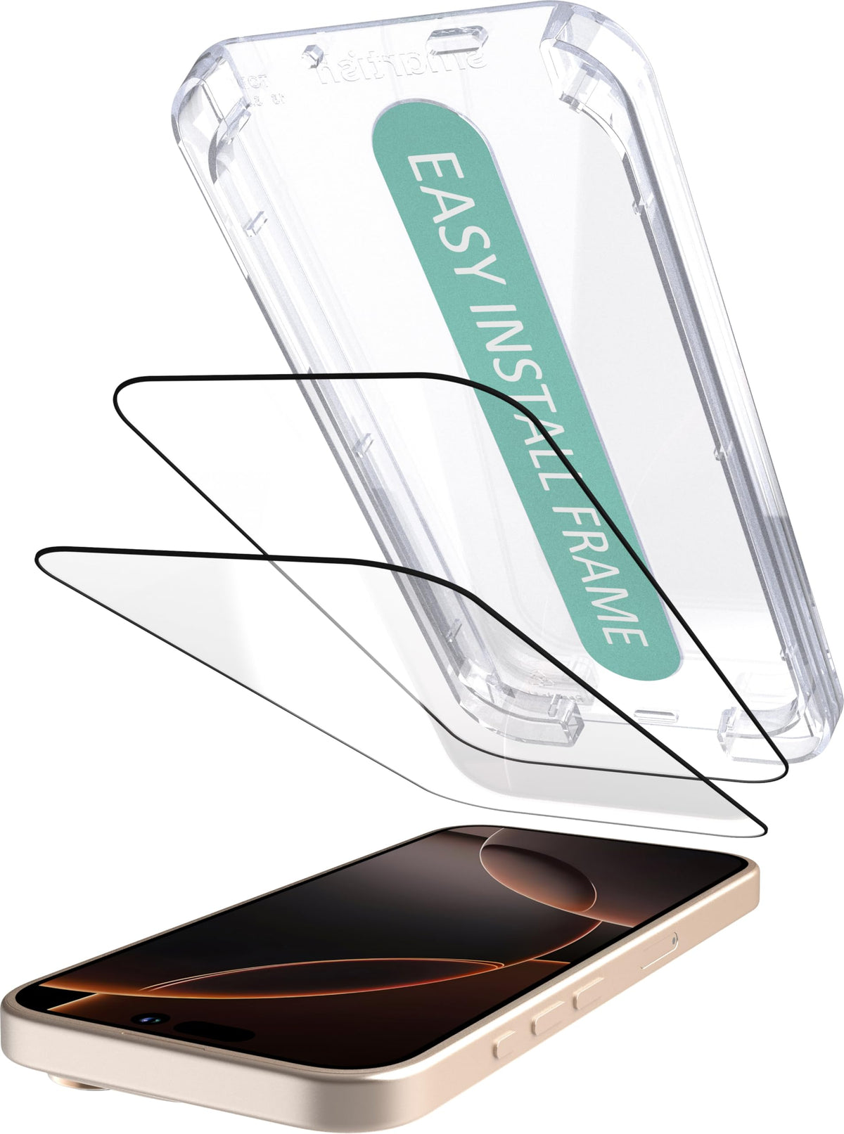 Smartish iPhone 16 Pro Max Screen + Lens Protector, Tuff Sheet, 2 Pack