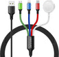 Upgraded Travel Essentials for Apple Watch Charger 4 in 1 Multi Charging Cable iWatch Charger Camping Essentials USB C/L/Micro Compatible with iWatch Series 10-1/SE/iPhone 16 15/Galaxy Android-4FT