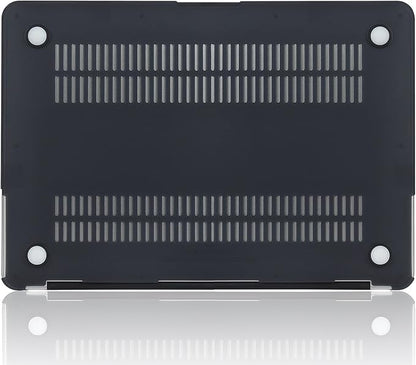 Matt Black Case for MacBook Pro 13 inch M2 M1 A2338 A2289 A2251 A2159 A1989 A1706 2023-2016 Release with Touch ID, 6 in 1 Plastic Hard Shell&Keyboard Cover&Screen Protector&Webcam Cover