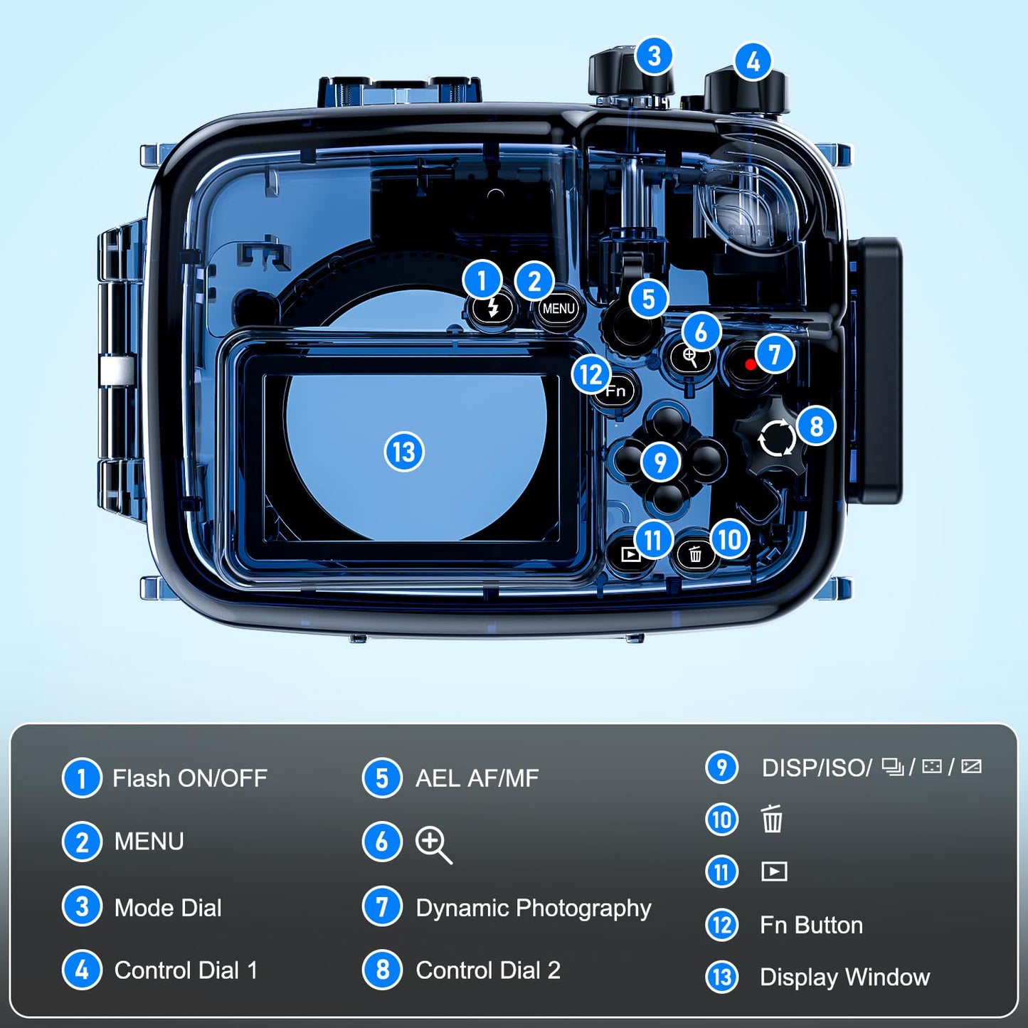 Sea frogs Waterproof Camera Housing Compatible with Sony A6300/A6500