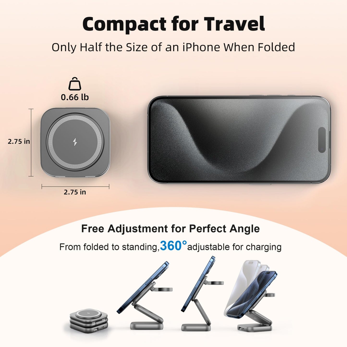 5-in-1 Wireless Charger for MagSafe, AC ISLAND Portable Travel Charging Station, 35W Max Qi2 Fast Foldable Magnetic Stand, Evolved for iPhone 17-12 Series, Apple Watch, AirPods (with 35W Adapter)