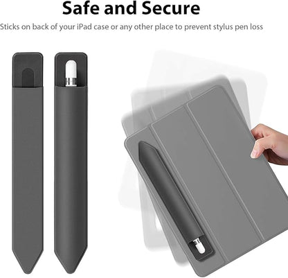 Doormoon Pencil Holder for iPad 2020/ Air/ 9.7 / Pro 10.5/12.9, Detachable Elastic Apple Pencil 5th Gen Leather Sleeve Pocket Pouch, Grey