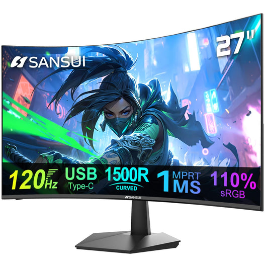 SANSUI Gaming Monitor 27 inch 1440p 200Hz 180Hz Computer Monitor