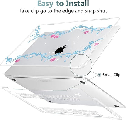for MacBook Pro 16 inch Case 2019 2020 Release Model A2141, Plastic Hard Shell Cover with Keyboard Cover & Screen Protector for MacBook Pro 16 inch with Touch Bar & Touch ID, Cherry Bow