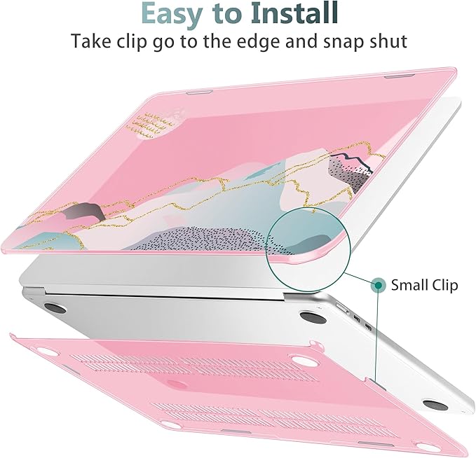 May Chen for MacBook Air 13.6 inch Case A3240 M4 A3113 M3 A2681 M2 with Retina Dispaly, 2025 2024 2023 2022 Release, Plastic Hard Shell Case with Screen Protector & Keyboard Cover, Flower Marble