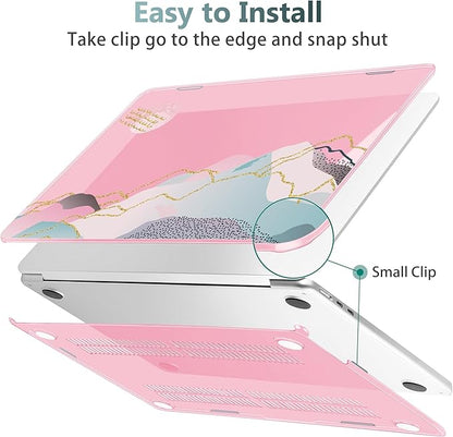 May Chen for MacBook Air 13.6 inch Case A3240 M4 A3113 M3 A2681 M2 with Retina Dispaly, 2025 2024 2023 2022 Release, Plastic Hard Shell Case with Screen Protector & Keyboard Cover, Flower Marble