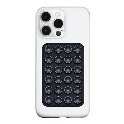 LvShuLiangPin Anteel Silicone Suction Phone Case Mount, Silicon Adhesive Phone Accessory for Smartphones, Hands-Free Mirror Shower Phone Holder for Selfies, Tiktok Videos (Black)