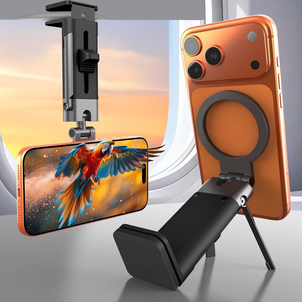 YAGHVEO Airplane Phone Holder Travel Essentials Metal Magnetic