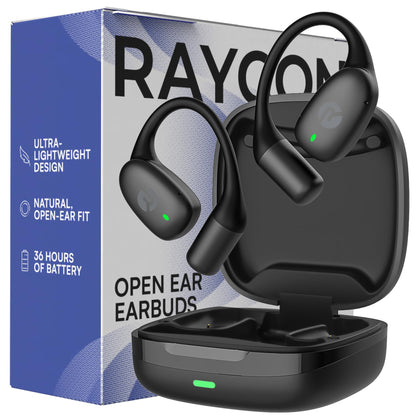 Raycon Essential Open Ear Earbuds – Open Ear Headphones, Earbuds Wireless Bluetooth, Sweat & Water-Resistant Earphones, Running Headphones with Ultra-Lightweight Design, 36 Hours Battery Life (Blue)