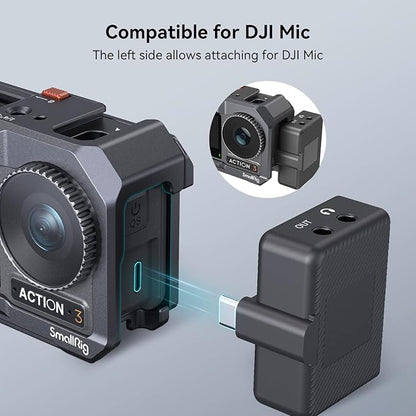 SmallRig Action 5 Pro Action 4 Action 3 Camera Cage for DJI, Protective Cage Compatible for DJI Mic, Protective Frame for Osmo Action 5 Pro Action 4 Action 3-4119C