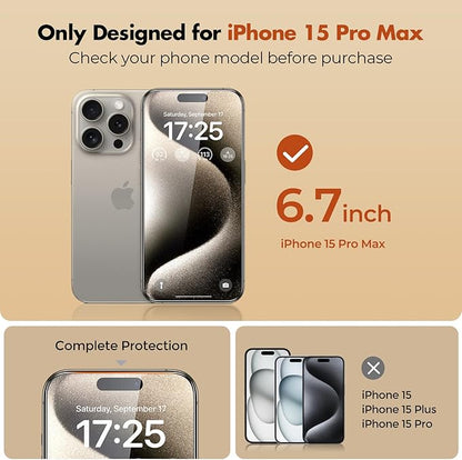 UNBREAKcable Screen Protector for iPhone 15 Pro Max,Double Shatterproof Tempered Glass [Easy Installation Frame][Lasting Protection][9H Hardness][99.99% HD Clear][Case Friendly] for iPhone 6.7"-2 Pack