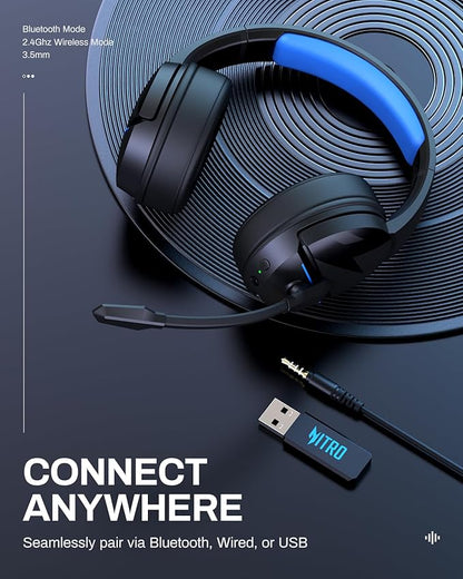Acer 2.4GHz Flex Wireless Gaming Headset | Non-Stop 100H Battery | Dynamic 50mm Drivers | Clear Voice Mic | Bluetooth5.3, 3.5mm | Gaming Headphones for PC, PS4, PS5