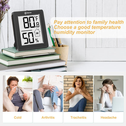 Indoor Thermometer 3Pcs with Battery Magnetic Stand Digital Humidity Gauge