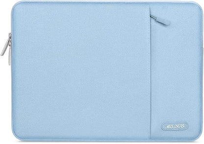 MOSISO Laptop Case 16 inch, 15-15.6 inch Laptop Sleeve Compatible with MacBook Pro 16 M4 M3 M2 M1, HP Acer Dell Lenovo ASUS Notebook, Polyester Vertical Computer Sleeve Bag with Pocket, Air Blue