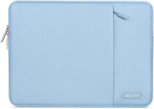 MOSISO Laptop Case 13.3 inch, 13-13.3 inch Laptop Sleeve Compatible with MacBook Air/Pro 13 / Pro 14, HP Dell ASUS Lenovo Notebook, Polyester Vertical Computer Sleeve Bag with Pocket, Air Blue