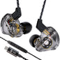 CCZ DC01 Pro Gaming Earbuds, Professional iems for Gaming, Super Bass in Ear Monitor Headphone Wired Earphones with 1DD, Patent Ear fins, Ear tips, for School Student Laptop Podcaster (black with mic)
