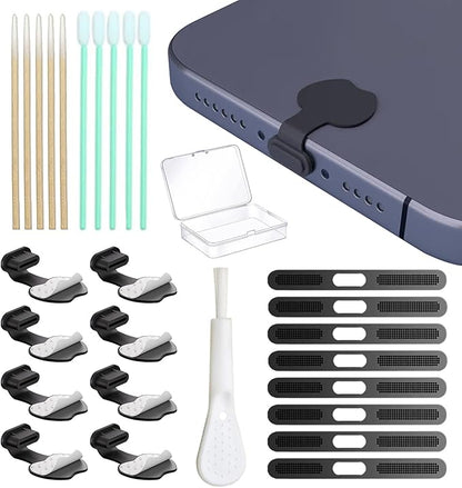 USB C Dust Plug, Type-C Port Cover for iPhone17/ iPhone16/15 Series Charger Port & Speaker Dust Cover, 8-Pack Soft Silicone Anti-Dust Plug Covers Set