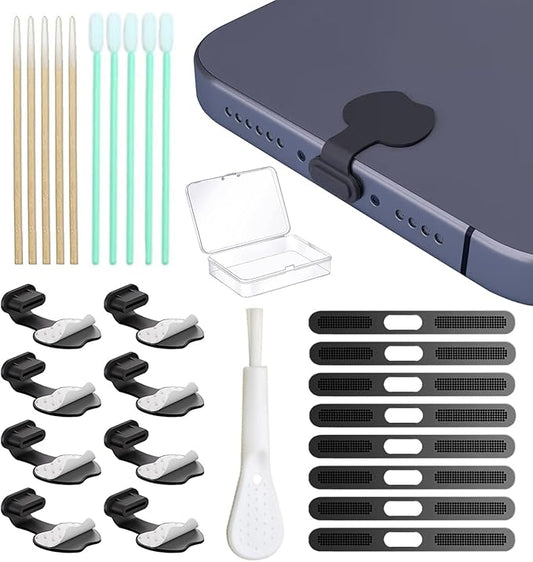 USB C Dust Plug, Type-C Port Cover for iPhone17/ iPhone16/15 Series Charger Port & Speaker Dust Cover, 8-Pack Soft Silicone Anti-Dust Plug Covers Set