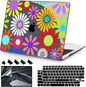 Teryeefi for MacBook Air 13 inch Case 2020 2019 2018 fits Model M1 A2337 A2179 A1932 with Retina Display with Touch ID, Plastic Hard Shell Case & Keyboard Cover, Abstract Flowers A001