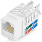 Everest 45 Degree RJ45 Cat6 Keystone Jacks Slim Profile 20-Pack Orange