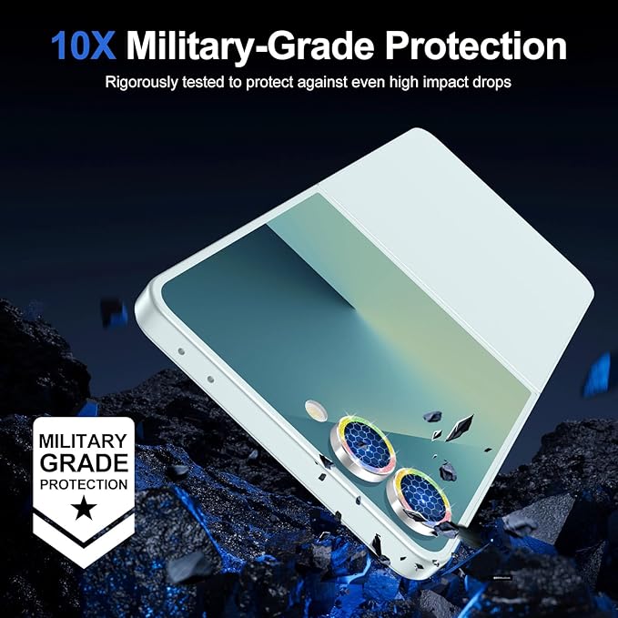 for Samsung Galaxy Z Flip 7 Camera Lens Protector, Individual Metal Ring Tempered Glass Lens Cover, [Strong Adsorption] Scratch Resistant Ultra-Thin HD Clear Lens Cover, 1 Set-Colorful Sparkly