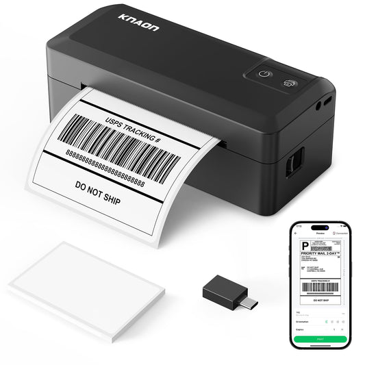 KNAON Shipping Thermal Label Printer, 4x6 Portable Label Printer, Black