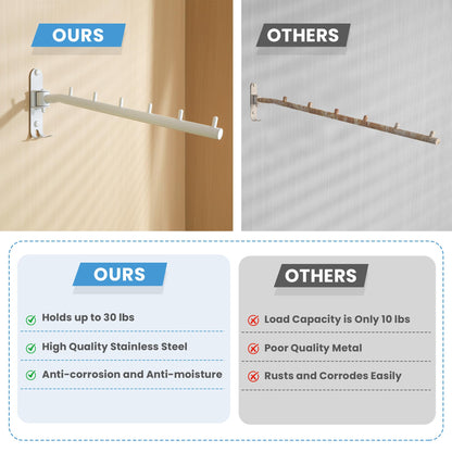 Mooche Swing Clothes Hanger Rack, Garment Racks 11.93" Long, White