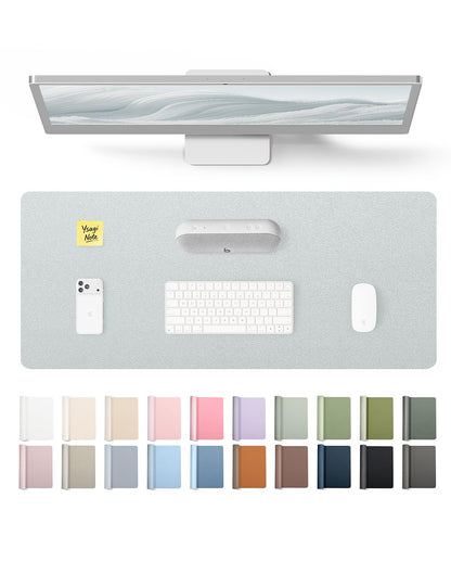 YSAGi Large Extended PU Leather Desk Pad Protector – Non-Slip Waterproof Desk Mat for Office & Home, Easy Clean Mouse Pad & Laptop Writing Blotter 35.4"x17" Black — 23.6" x 13.8"
