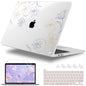 Lepeoac Case for MacBook Pro 13 inch Case M2 2022-2016 A2338 M1 A2251 A2289 A2159 A1989 A1708 A1706, Plastic Hard Shell + Keyboard Cover + Dust Plug, Floral