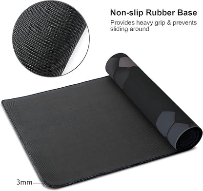 Hexagon Honeycomb Large Mouse Pad,Gaming Keyboard Desk Pad,Extended Mouse Mat Non-Slip Rubber Base with Stitched Edges for Office Game Home XXL 35.4"x15.7"
