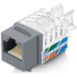 Everest 45 Degree RJ45 Cat6 Keystone Jacks Slim Profile 20-Pack Orange
