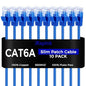 Rapink Patch Cables Cat6a 7ft (10 Pack) Slim, Cat6a Ethernet Patch Cable 10G Support, Snagless Cat 6 Patch Cable for Patch Panel to Switch, Flexiable Cat 6a Ethernet Cable with Gold Plated