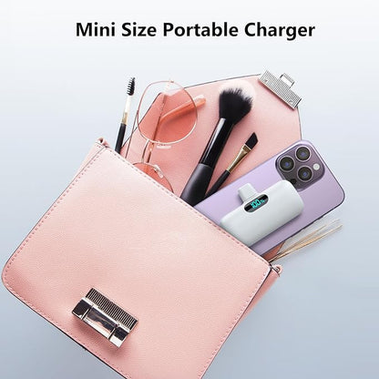 [2 Pack] Samll Portable Charger for iPhone 16/15 Series, 5000mAh 3A PD USB C Power Bank, Mini LCD Display Battery Pack Compatible with iPhone 16/16 Plus/16 Pro/15 Pro Max,Samsung,Android/Moto/LG etc