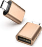 Syntech USB C to USB Adapter [2 Pack] USB C Male to USB3 Female Adapter Compatible with iPhone 16 Pro Max iMac iPad mini/Pro 2021 MacBook Pro Air 2023 and Other Type C Devices, Gold