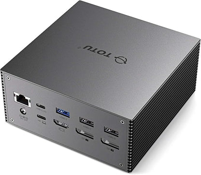 TOTU Upgraded Universal USB-C 4K Triple Display Docking Station with Charging Support for MacBook Pro & Windows Type C Systems (2 4K DP, HDMI, 6 USB Ports, 60W USB PD),Extended Display for macOS
