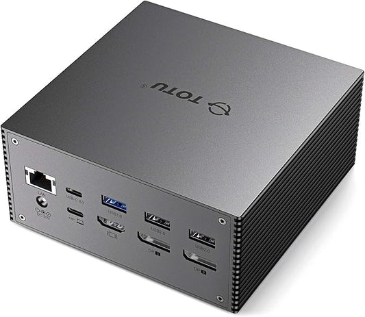 TOTU Upgraded Universal USB-C 4K Triple Display Docking Station with Charging Support for MacBook Pro & Windows Type C Systems (2 4K DP, HDMI, 6 USB Ports, 60W USB PD),Extended Display for macOS
