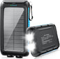Kepswin Solar Power Bank 49800mAh Portable Solar Phone Charger with LED Flashlight/15W Fast Charge USB C Waterproof External Backup Battery Pack for All Cell Phones & Electronic Devices