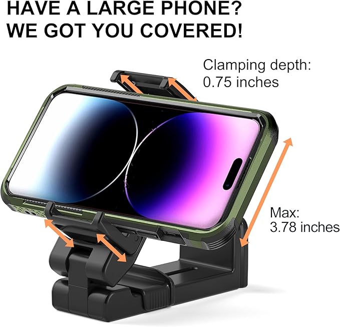 Perilogics 2025 Upgraded Travel Essentials Must Haves Airplane Phone Holder Mount. Improved Ergonomic Lever, Perfect for Long Flight, Cruise, Desk, Travel Gift for Content Creator