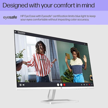 HP Series 5 527sa Monitor with Speakers (Replaces M27fwa) 27" 100Hz IPS FHD 99% sRGB 300 Nits Display, Adjustable Tilt, Flicker-Free, Anti-Glare, White/Silver w/DKZ USB Port Expander